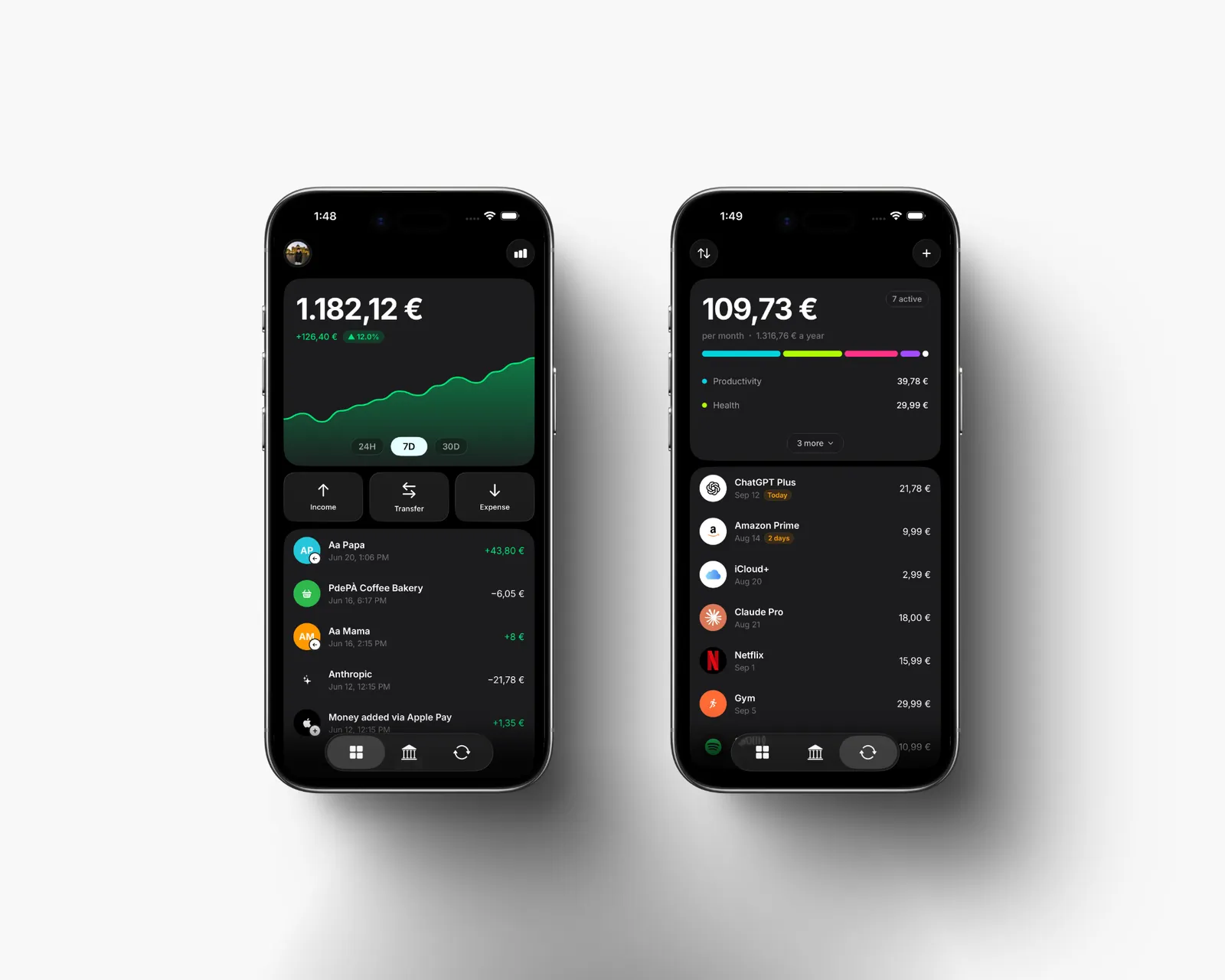 Balance iOS Finance App